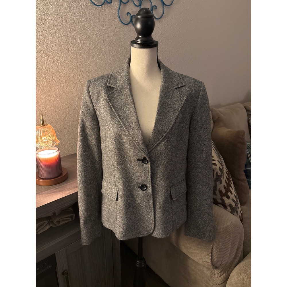 Pendleton women's blazer size 16 gray wool silk blend